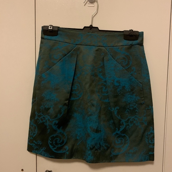 JCREW Cotton Parsley Mini Skirt Size 0 - Picture 1 of 12